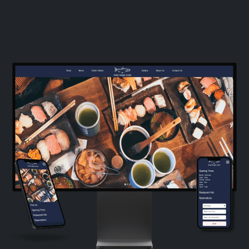 sushi restaurant ui mockup